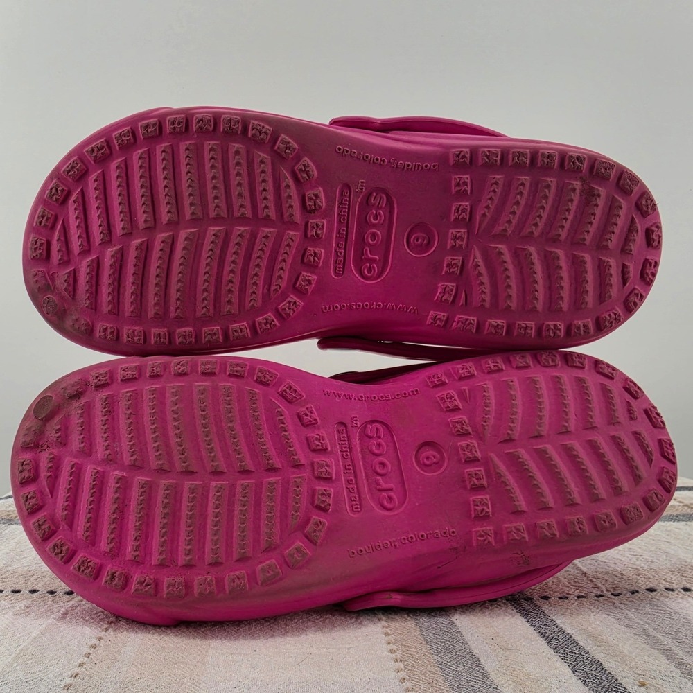 Crocs Pink Slide Sandals Womens Size 9 Slip On Comfort Clog Shoes Slingback - Picture 7 of 10